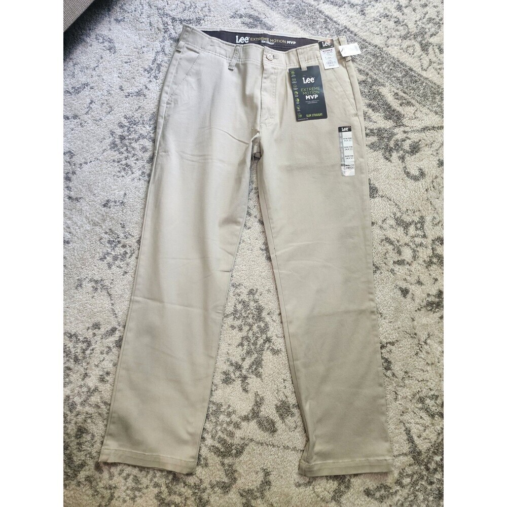 NEW Lee Men's Extreme Motion MVP Straight Leg Slim Fit Salina Stone 34x30